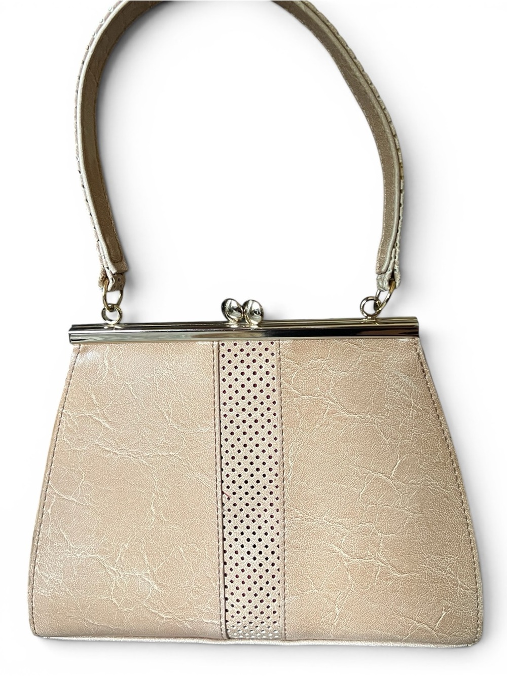 Vintage Liz Claiborne Metallic Champagne Kiss-Lock Mini Bag